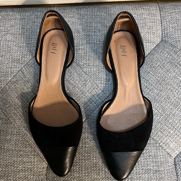 J.Jill black pointed suede and leather flats size 9. - Picture 2 of 7